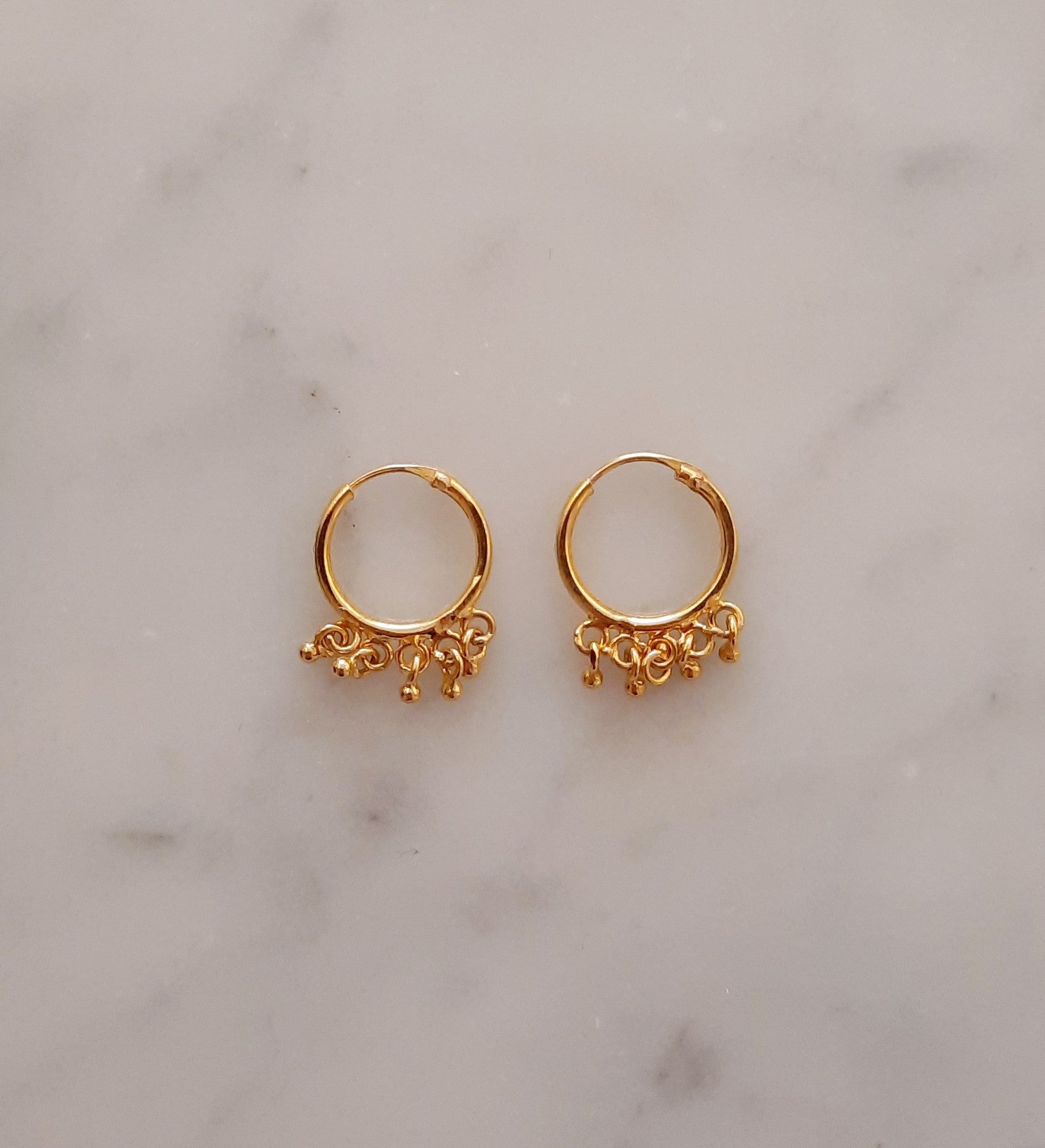 Petites Créoles Indienne en Or Jaune 22k - Diamètre 1cm